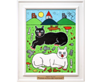 Černá kočka bílý kocour