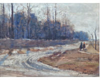 Cesta v podzimní krajině