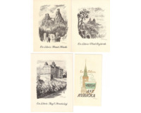 Ex libris- 9 kusů hrady,zámky