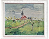 Francouzská krajina s kostelem