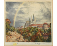 Hradčany, duha nad Jelením příkopem