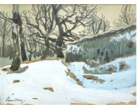 Závěj u klášterní zahrady - 1923