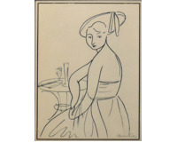 Dáma u kavárenského stolku