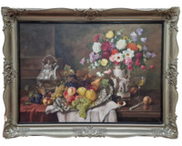 Zátiší s ovocem a květinami Zátiší s ovocem a květinami