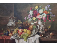 Zátiší s ovocem a květinami Zátiší s ovocem a květinami