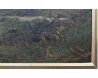 Alpská krajina s horským potokem Alpská krajina s horským potokem