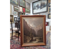 Alpská krajina s horským potokem Alpská krajina s horským potokem