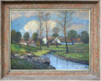 Říčka ve vesnici - velký formát