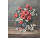 Kytice s včími máky a kopretinami Kytice s včími máky a kopretinami