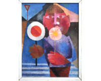 Postava s lízátkem a terčíkem