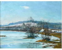 Na rybníce v březnu