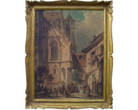 Svatební průvod před Kostelem sv. Sebalda v Norimberku