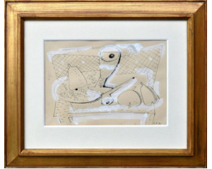 Zátiší s ovocem, číší a  dýmkou