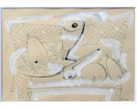 Zátiší s ovocem, číší a  dýmkou