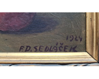 Zátiší s jablky a ořechy