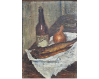 Zátiší s makrelami a pivem