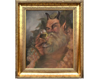 Faun se sklenkou