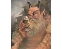 Faun se sklenkou
